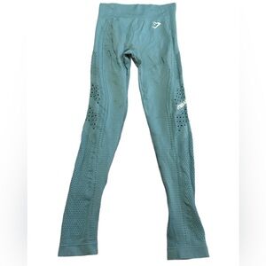 Gymshark Seamless Textured Vented Legging Small Teal